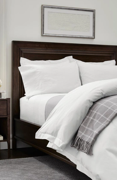 Boll & Branch Simple Stripe Organic Cotton Percale Sheet Set In Pewter Simple Stripe