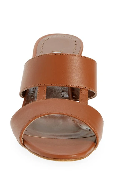 Manolo Blahnik Chus Block Heel Slide Sandal In Brown