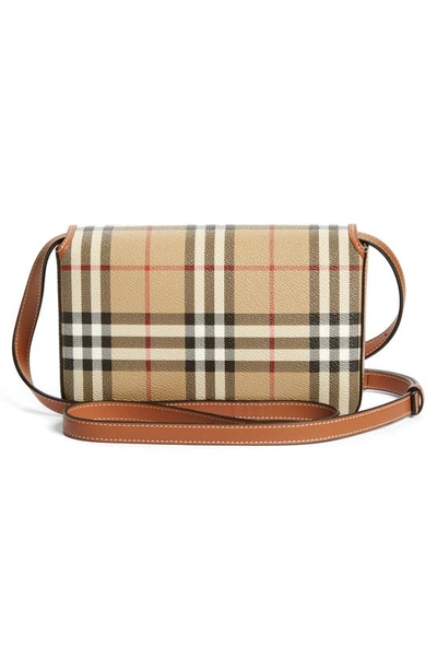 Shop Burberry Hampshire Check Crossbody Bag In Archive Beige