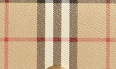 Shop Burberry Hampshire Check Crossbody Bag In Archive Beige