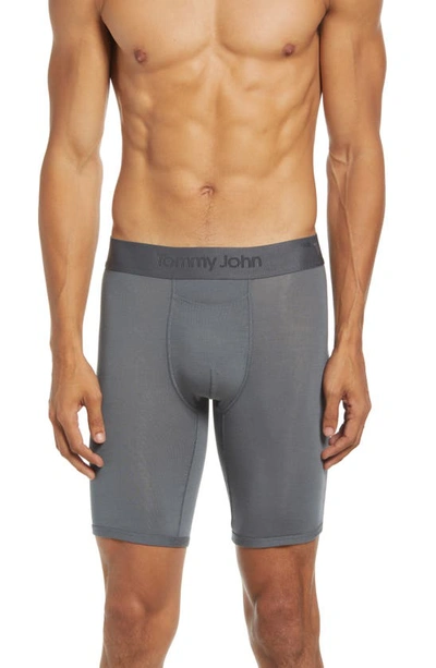 Shop Tommy John Second Skin 8-inch Boxer Briefs In Turbulence Grey