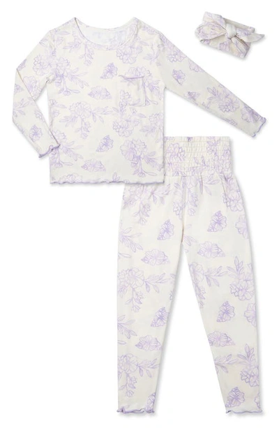 Shop Everly Grey Baby Grey By  Charlie Fitted Two-piece Pajamas & Head Wrap Set In Bali