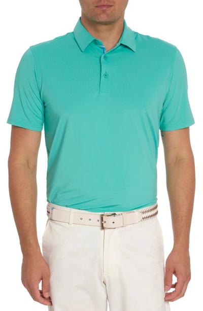 Shop Robert Graham Axelsen Solid Short Sleeve Performance Golf Polo In Jade