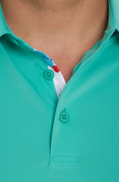 Shop Robert Graham Axelsen Solid Short Sleeve Performance Golf Polo In Jade