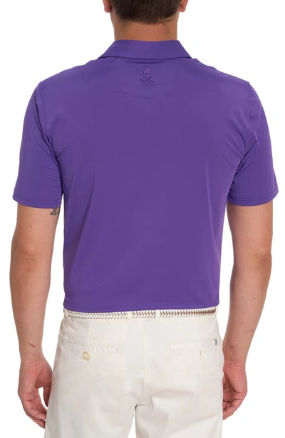 Shop Robert Graham Axelsen Solid Short Sleeve Performance Golf Polo In Purple