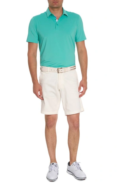 Shop Robert Graham Axelsen Solid Short Sleeve Performance Golf Polo In Jade