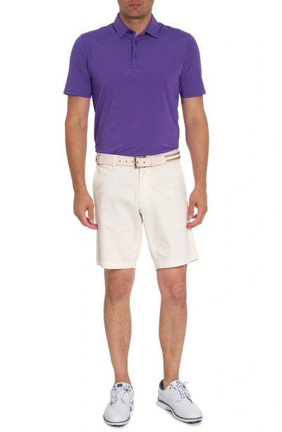 Shop Robert Graham Axelsen Solid Short Sleeve Performance Golf Polo In Purple