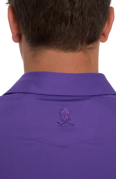 Shop Robert Graham Axelsen Solid Short Sleeve Performance Golf Polo In Purple