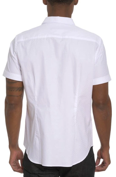 Shop Robert Graham Diamond Bar Short Sleeve Button-up Shirt In White