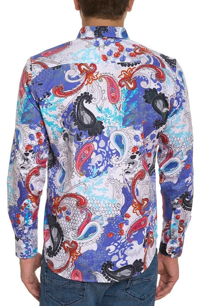 Shop Robert Graham Wingate Paisley Stretch Button-up Shirt In White Multi