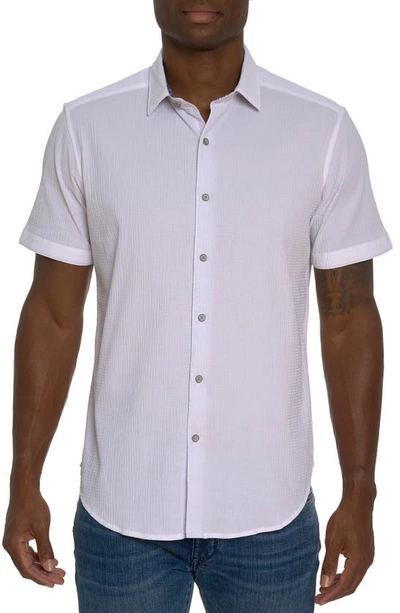 Robert Graham Shark Bite Short Sleeve Button Down Shirt In White