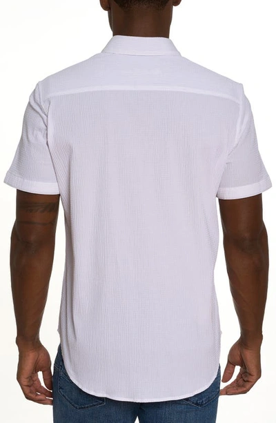 Robert Graham Shark Bite Short Sleeve Button Down Shirt In White