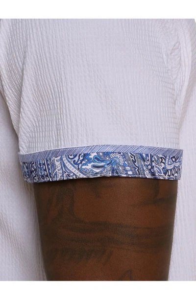 Robert Graham Shark Bite Short Sleeve Button Down Shirt In White