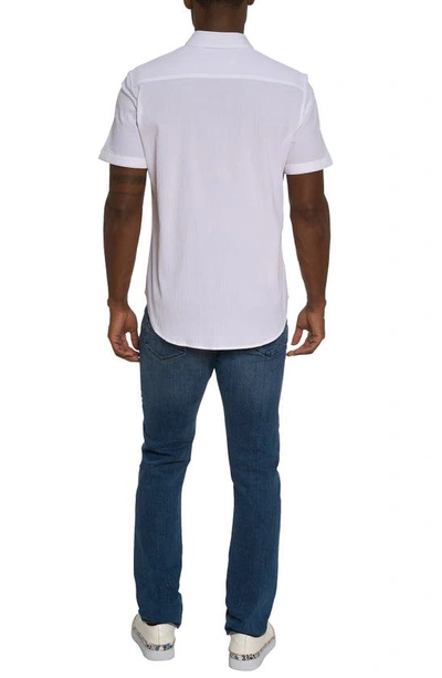 Robert Graham Shark Bite Short Sleeve Button Down Shirt In White