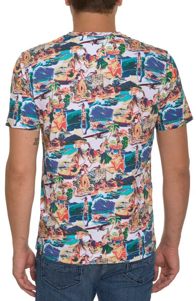 Robert Graham Hawaiian Summer Graphic T-shirt In White Multi