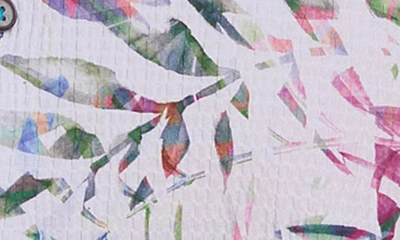 Robert Graham The Roxy Short Sleeve Button Down Shirt In White Multi Purple Print