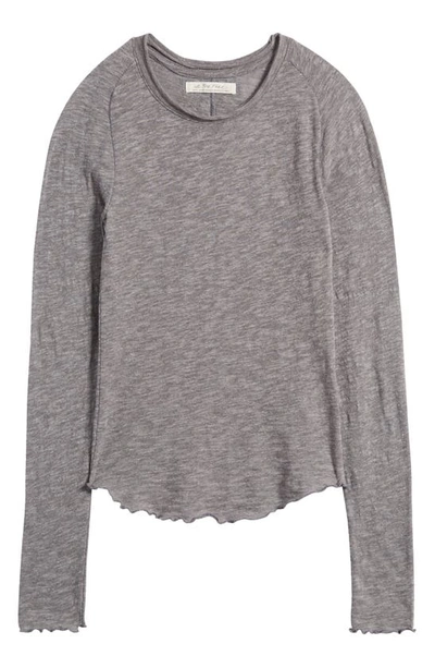 Shop Free People Be My Baby Long Sleeve Knit Top In Heather Grey