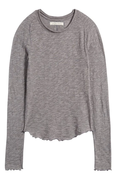 Free People Be My Baby Long Sleeve Knit Top In Heather Grey