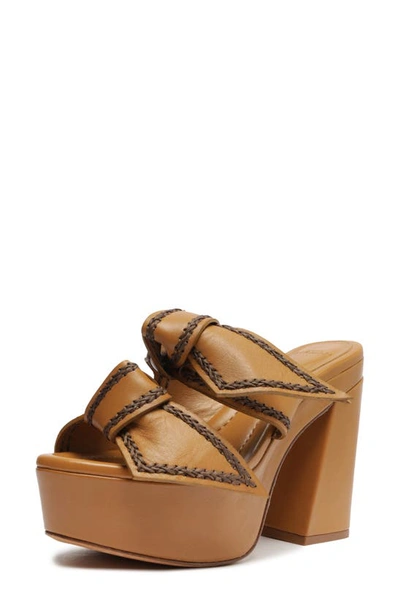 Shop Alexandre Birman Aymmetric Clarita Platform Slide Sandal In Butterscotch