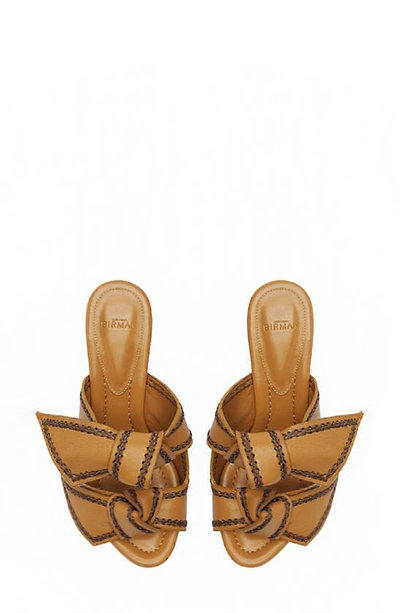 Shop Alexandre Birman Aymmetric Clarita Platform Slide Sandal In Butterscotch