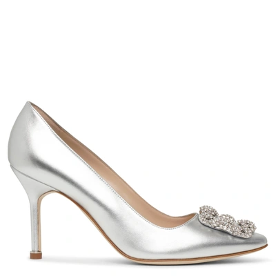manolo blahnik silver pumps