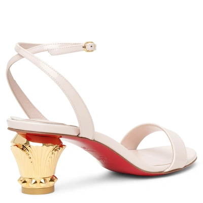 Shop Christian Louboutin Lipsita Queen 55 Off White Patent Sandals