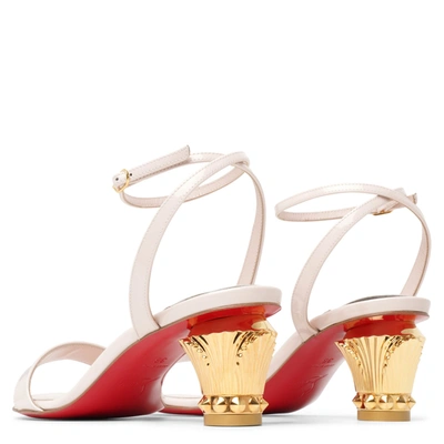Shop Christian Louboutin Lipsita Queen 55 Off White Patent Sandals