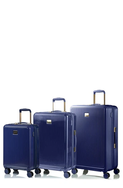 Shop Champs Luxe 3-piece Hardshell Luggage Set In Navy