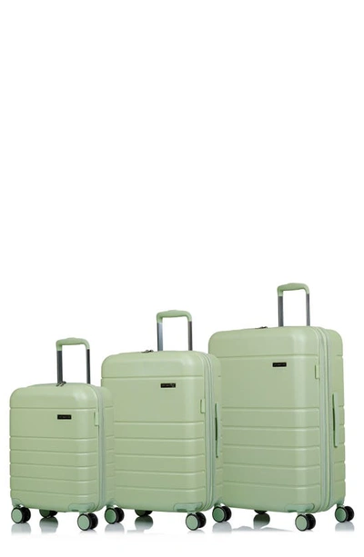 Champs Spinner Suitcase 3-piece Luggage Set In Green