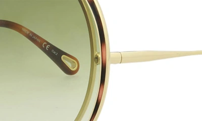 Shop Chloé Novelty 61mm Round Sunglasses In Gold Green