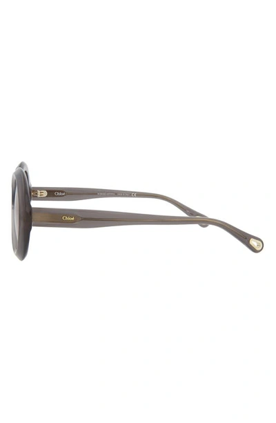 Chloé Core 55mm Oval Sunglasses In Grey Grey Red