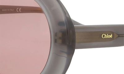 Chloé Core 55mm Oval Sunglasses In Grey Grey Red