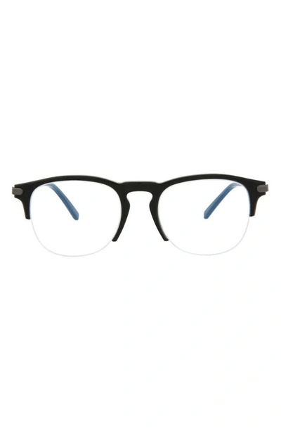 Shop Brioni Fashion 51mm Round Optical Glasses In Black Black Transparent