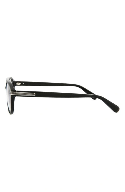 Shop Brioni Novelty 56mm Aviator Optical Glasses In Black Transparent