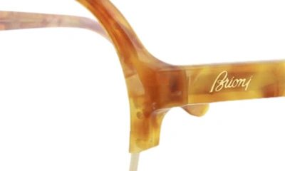 Shop Brioni Novelty 56mm Aviator Optical Glasses In Havana Transparent