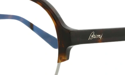 Shop Brioni Novelty 56mm Aviator Optical Glasses In Havana Transparent