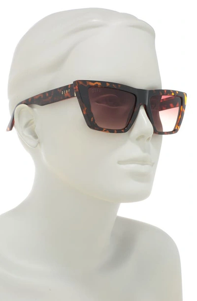 Shop Diff Vinona Sunglasses In Dark Tort Brown Gradient Lens