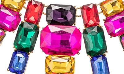 Eye Candy Los Angeles Jamie Rainbow Crystal Statement Necklace In Pink