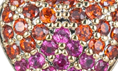 Eye Candy Los Angeles Alice Cz Heart Linear Drop Earrings In Red