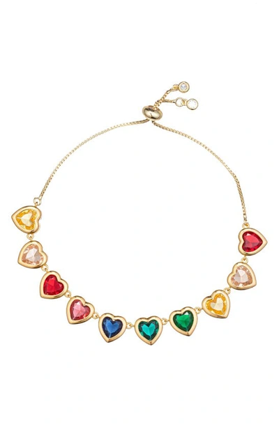 Shop Eye Candy Los Angeles The Luxe Collection Ruby Hearts Bolo Bracelet In Rainbow