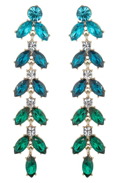 Eye Candy Los Angeles The Luxe Collection Blue Leaf Dangle Earrings In Blue