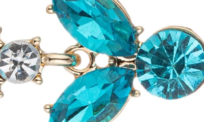 Eye Candy Los Angeles The Luxe Collection Blue Leaf Dangle Earrings In Blue