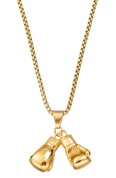 Shop Eye Candy Los Angeles Premium Collection Erza Boxing Pendant Necklace In Gold