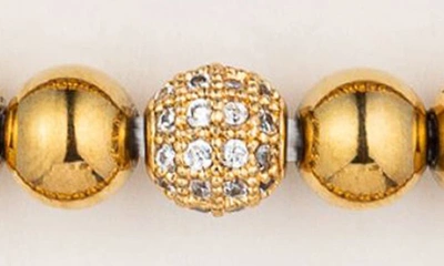Eye Candy Los Angeles Set Of Five Lexy Titanium & Cz Encrusted Beaded In Gold