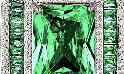 Eye Candy Los Angeles Lea Cz Statement Drop Earrings In Green