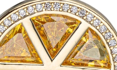 Eye Candy Los Angeles Lemon Wedge Cz Drop Earrrings In Gold