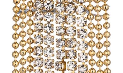 Eye Candy Los Angeles Celeste Cz Chain Fringe Drop Earrings In Gold