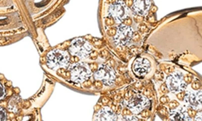 Eye Candy Los Angeles Noah Cz Floral Drop Earrings In Gold