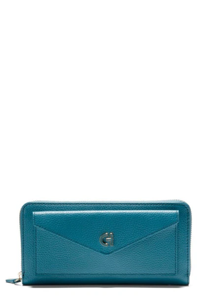 Shop Cole Haan Town Contintental Leather Wallet In Ink Blue