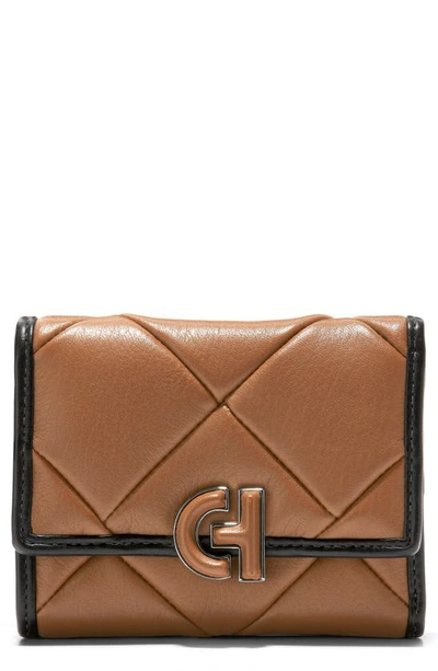 Cole Haan Bryant Trifold Wallet In New Caramel / Black | ModeSens